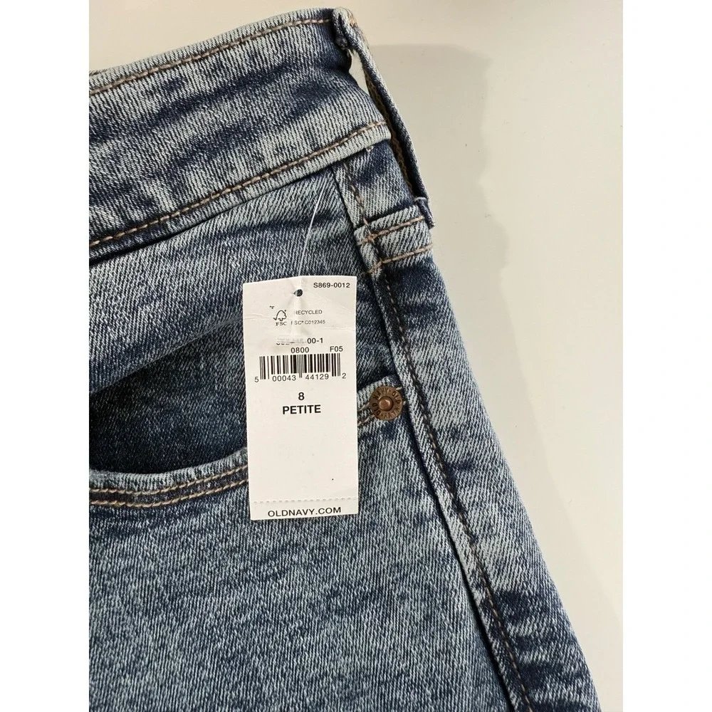 Old Navy Rockstar Super Skinny High Rise Jeans Distressed Blue Petite Size 8 - Picture 6 of 10